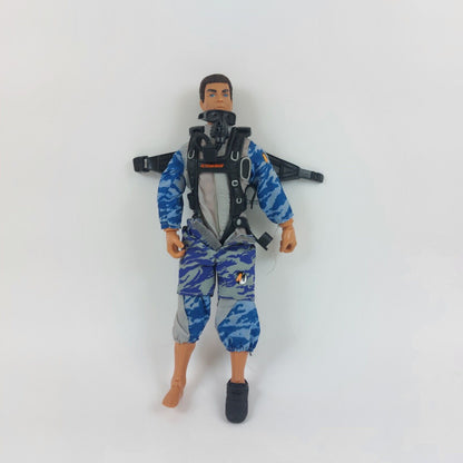 Action Man Adventure Figure -with Partial Parachute Harness in Camo -1990s