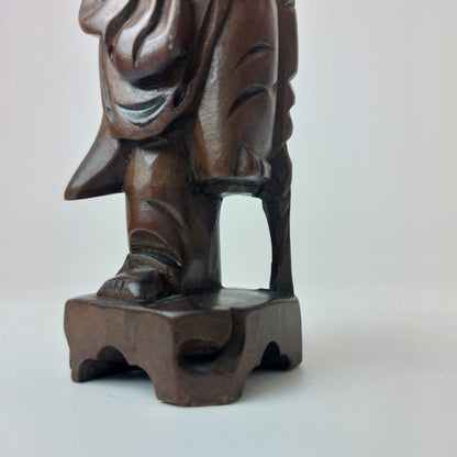 Antique Chinese Nanmu Wood Carved Figurine, Qing Dynasty, Good Condition