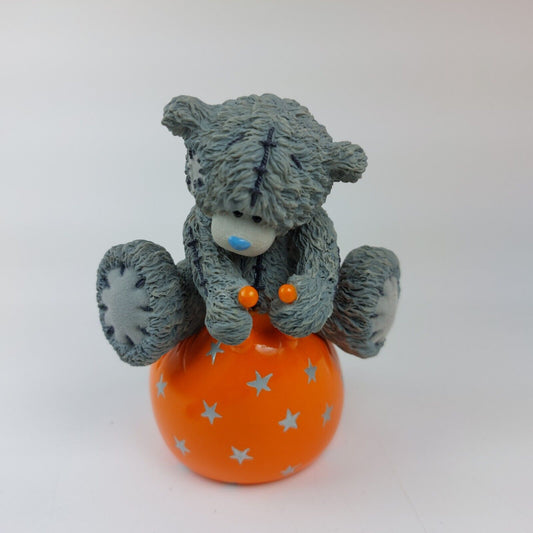 "Me to You" Grey Tatty Teddy on Orange Starry Ball - Handmade and Painted