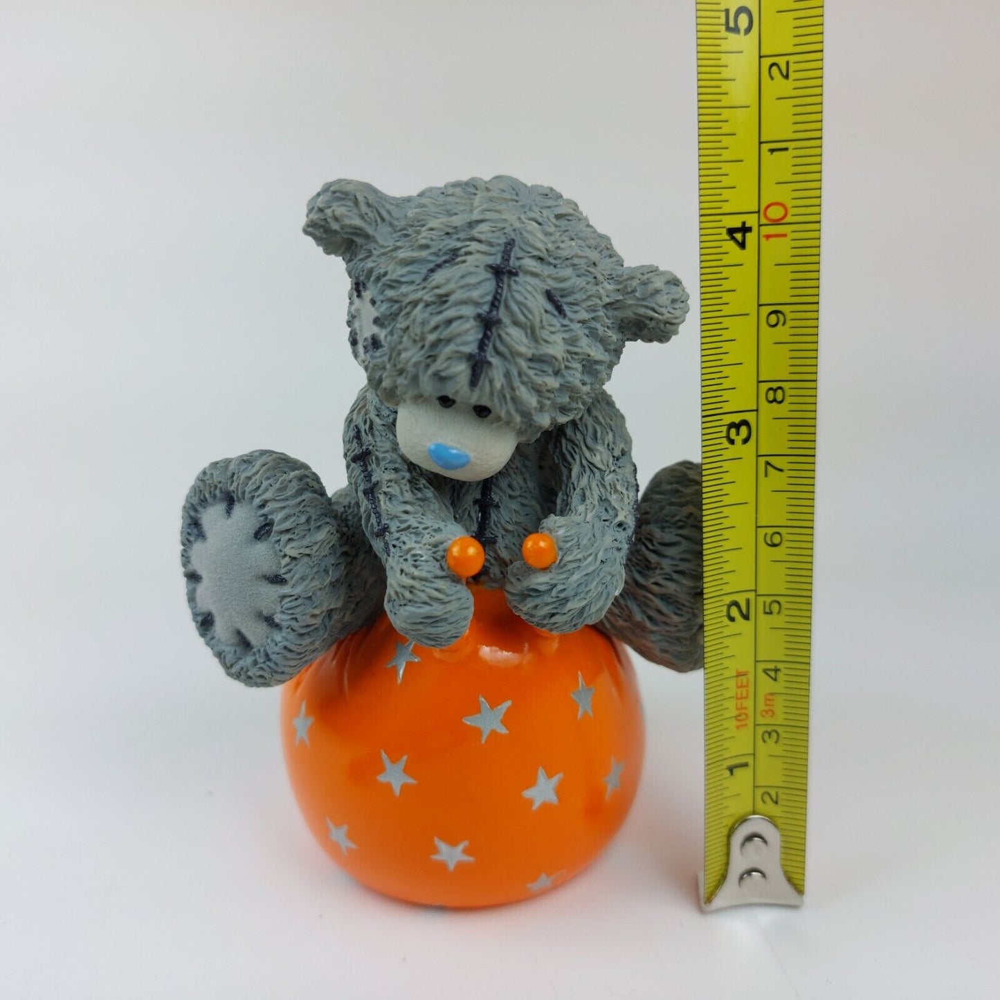 "Me to You" Grey Tatty Teddy on Orange Starry Ball - Handmade and Painted