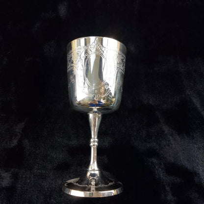 Set of 6 Silver-Plated French Wine Goblets with EPNS Mark, Inspired by Renaissance Style