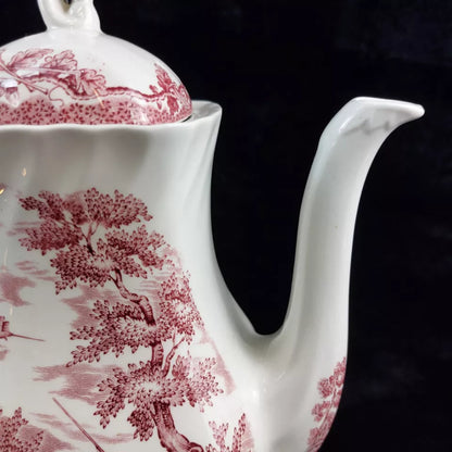 Myott "The Hunter" Teapot - Red and White Countryside Scene