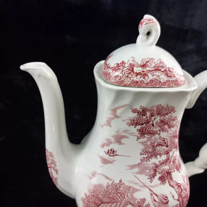 Myott "The Hunter" Teapot - Red and White Countryside Scene