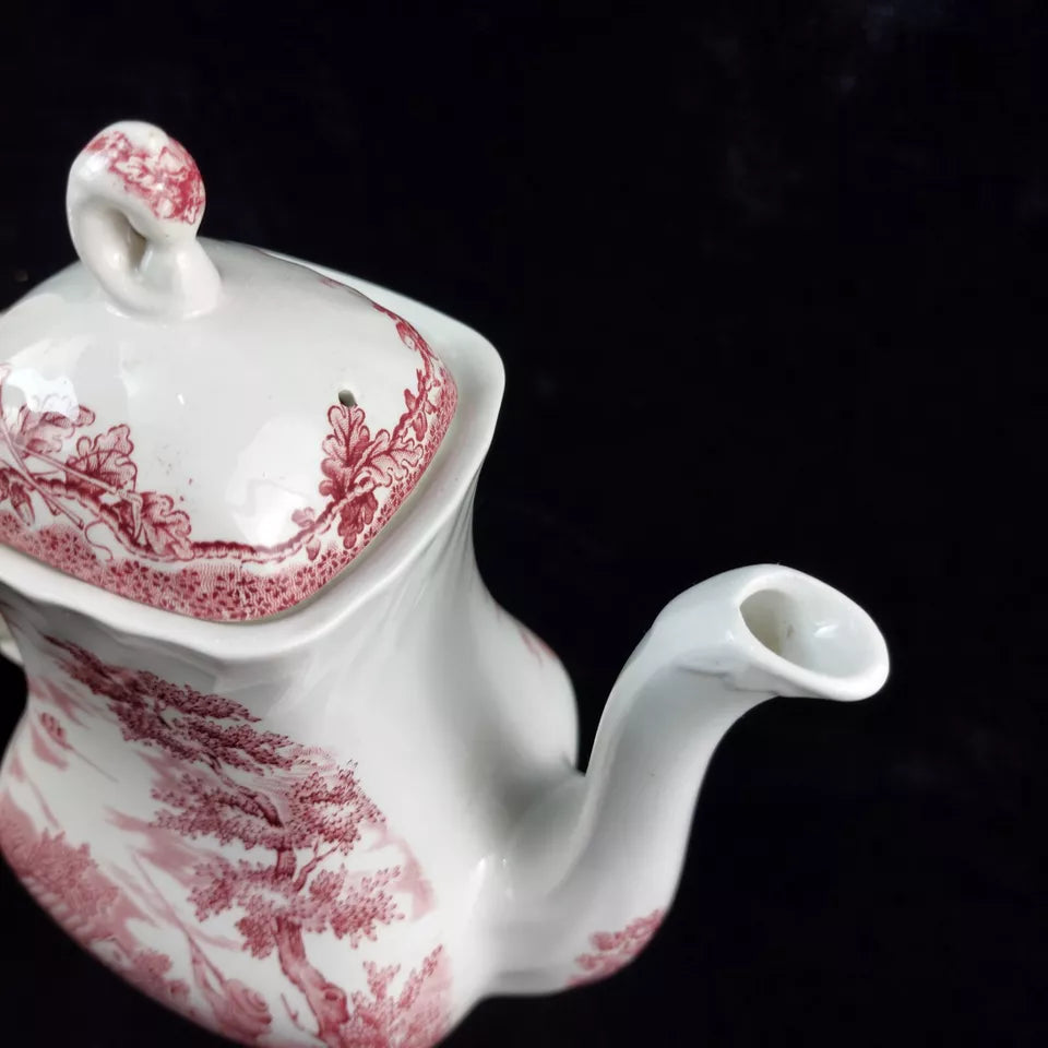 Myott "The Hunter" Teapot - Red and White Countryside Scene